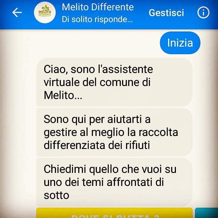 La Buttol lancia la chat ecologica di Melito